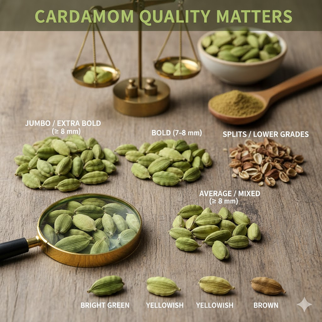How cardamom grade, size and color impact flavor and price